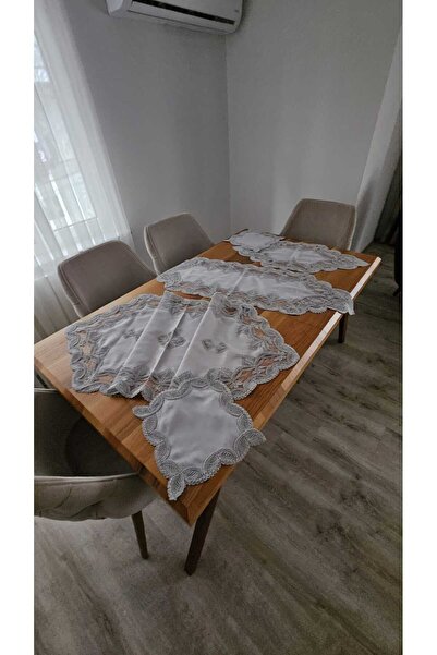 ZESA HOME 5 Piece Luxury Living Room Sets with Agar Guipure on Linen