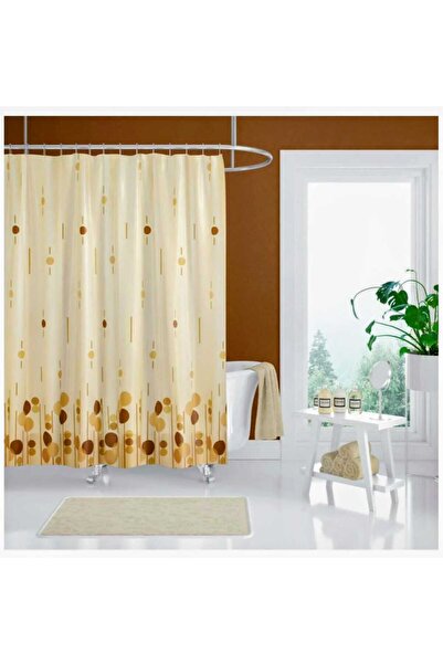 Blue Home Tropik Polyester Fabric Bathroom Curtain Domestic Production Shower...