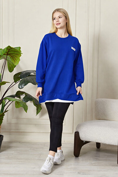 Birol Triko Γυναικείο μπλε τουνίκ με στέμμα Saks