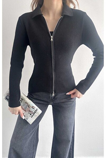 yeditepe fashion Zippered Slim Fit Louise Cardigan