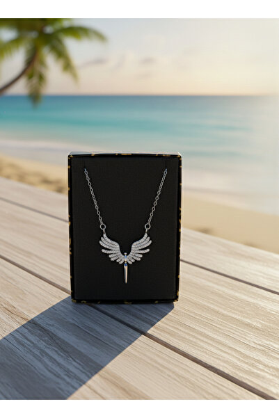 Candan 14 K Gümüş Renk Çelik Kolye