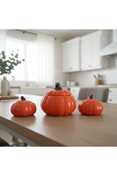 EnTarzHome 3'lü Taş Tozu Kabak Baharatlık & Obje Seti (8cm ve 5cm)