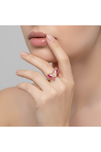 Generic Butterfly Design Fashion Ring for Women – Gold Tone Crystal Look,