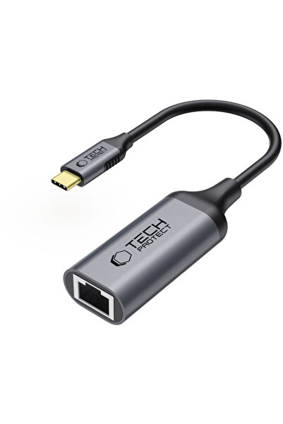 Tech-Protect ADAPTOR ULTRABOOST TYPE-C LA ETHERNET RJ45 1000MBPS NEGRU