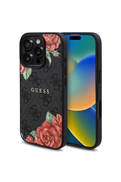 Guess Husa pentru iPhone 16 Pro Max - Hardcase 4G Flower Print MagSafe (GUHMP...