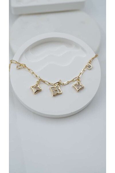 Jerie Paperclip Chain Charm Detailed Bracelet