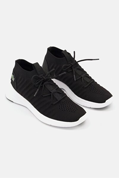 Lacoste Women Athleisure Sneaker Lace Up Shoes, Black/White