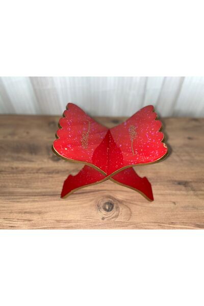 novavita(yenihayat) Kur’an-Kerim Rahlesi kırmızı simli Kitap Okuma Standı Yas...