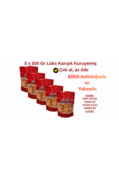 belde kuruyemiş Karışık Kuruyemiş Lüks 5 Paket x 500 Gr.