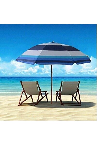 pratikdunyam Plaj Deniz Bahçe Balkon Piknik Kamp Güneş Şemsiyesi Katlanır Mav...