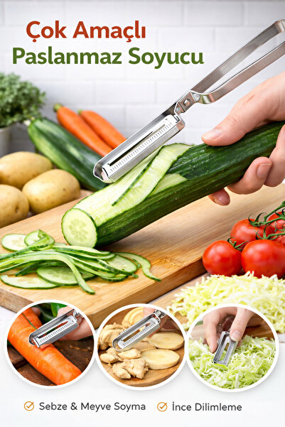 Mode Cool Paslanmaz Çelik Soyucu – Julienne Sebze & Meyve Soyacağı, İnce Dili...