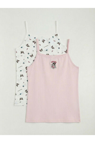 LC Waikiki Rmz Gi̇yi̇m Farkiyla Kuromi Printed Rope Strap Girls' Undershirt 2...