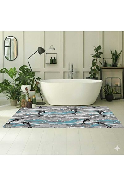 Blue Home حصيرة حمام مضادة للانزلاق صحية من مادة PVC.