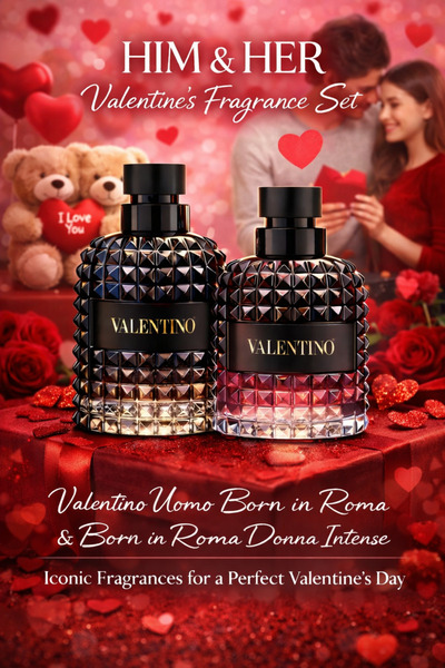 Valentino عطر أومو بورن إن روما وبورن إن روما دونا أو دو بارفان إنتنس (عبوة م...
