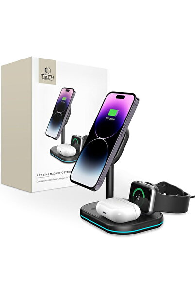 Tech-Protect Qi 3-in-1 MagSafe Stand for Smartphone / Apple Watch / AirPods 1...