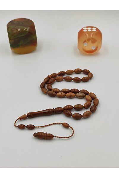 ALTUNTAŞ سبحة خشب الكوكا مصنوعة يدويًا بحرفية عالية، مقاس 7*11 مم، مزينة بقطع...