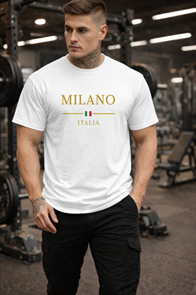 dont quıt White 100% Cotton Comfortable Fit T-Shirt Milano Logo