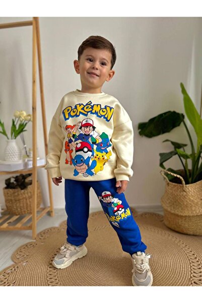 Asortik Kids Σετ φούτερ για αγόρια με 3 κλωστές, εμπρός και πίσω μέρος, με σχ...