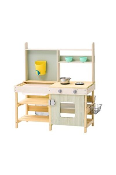 VEVOR Bucătărie din noroi din lemn, jucării pentru exterior, set de bucătărie...