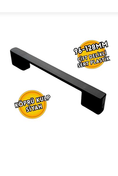 Ulaş Hırdavat Plastik Kulp Köprü Siyah 96mm & 128mm Çift Ölçü Kulp Dolap Kulp...