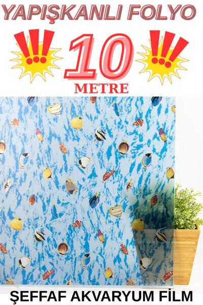 Renkli Duvarlar 45Cmx 10 Meters 1 Piece Roll Transparent Film Foil Adhesive A...