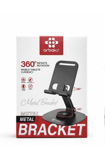 Store 360° Dönebilen Ayarlanabilir Metal Masaüstü Telefon & Tablet Standı