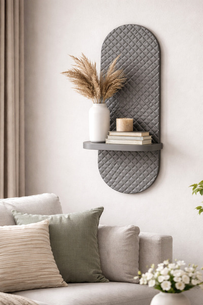 OSSEMOB DESEN-1 FÜME Dekoratif Membran Duvar Rafı (75X25cm)