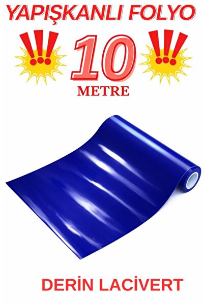 Renkli Duvarlar 45cm X 10 Meters 1 Roll Foil Adhesive Plain Navy Blue Kitchen...