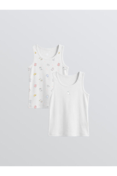 LC Waikiki I Printed Zero Roba Collar Girls' Undershirt 2-Pack from Freezen S...