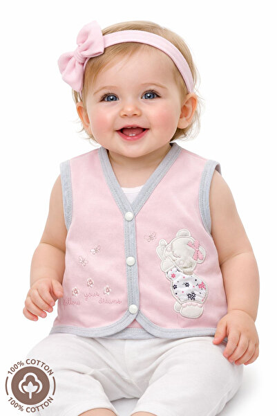 Miniel Unisex Baby Embroidered Organic Cotton Combed Cotton Baby Vest