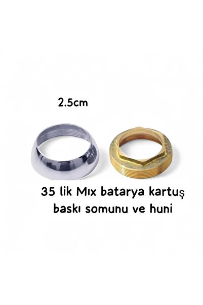 ÇEÇEN HOME 35'lık Miks Batarya Pirinç Kartuş Baskı Somunu ve Huni