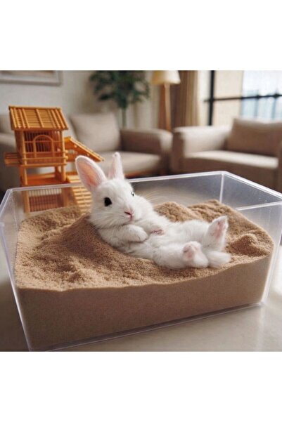 MDİZMİR Tavşan Banyo Kumu Yarım KG Deri ve Tüy Sağlığı MD İzmir Tavşan