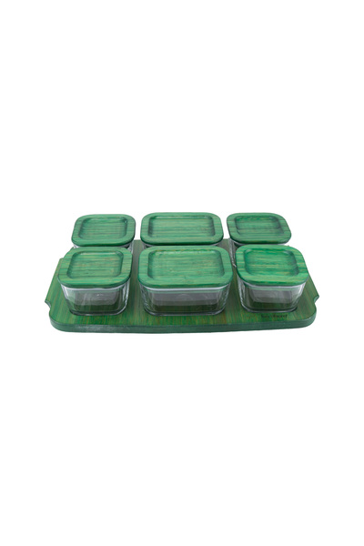 Bambum Enzo 13 Piece Glass Breakfast Set Green