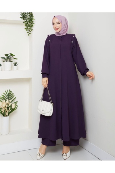 Veka Mürdüm rengi pantolon tunik takım