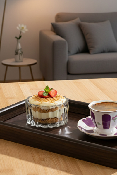 Porsima Tulin 6-Piece Glass Bowl Pudding Dessert and Ice Cream Bowl Breakfast Bowl Set Snack Bowl 5X9Cm