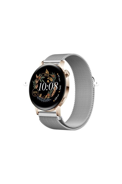 SilverCars Huawei Watch GT3 Elegant / GT2 42mm Uyumlu 20mm Manyetik Milanese ...