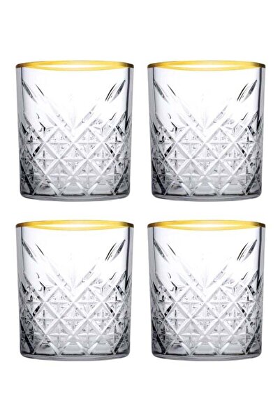 Pasabache Pasabahce 4-Piece Timeless Tumbler Set, 345cc Clear/Gold