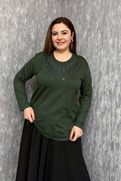 ModaPlaza Women's Stone Embroidered Blouse 004