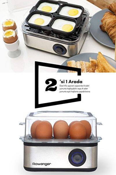 Rowenger 08-EGG 8'li Yumurta Pişirme Makinesı Yumurta Haşlama Makinesı Otomatik Kapanma