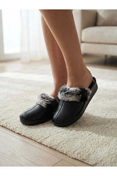 Shoebuo Women's Furry House Slippers with Massage-Enhancing Special Sole, Lig...