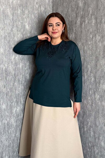 ModaPlaza Bluză de damă cu broderie cu pietre 003