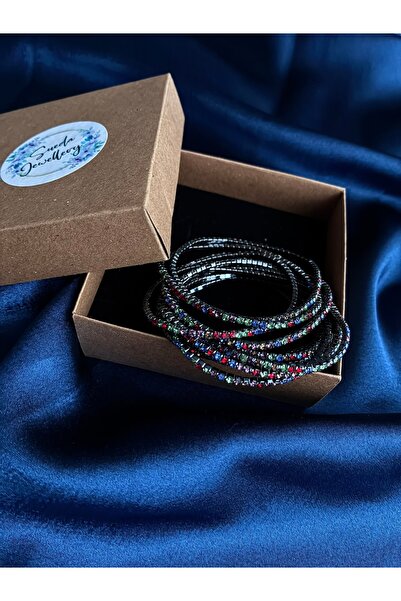 Sueda Jewellery Sueda Renkli Taşlı Suyolu Lastik Bileklik