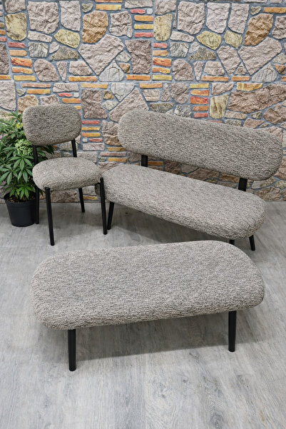 kılıfteks Bench, Pouf 1 Piece and Apple 2 Piece Jacquard Set