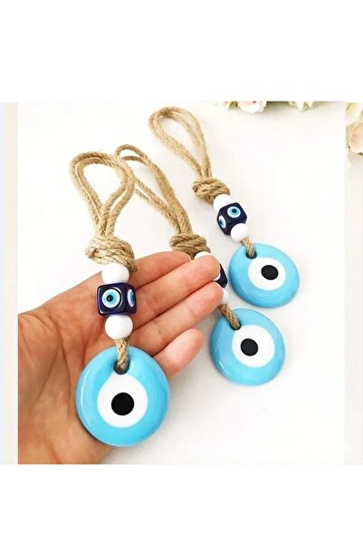 ella'nın çarşısı 1 Piece 5 cm Blue Color Evil Eye Bead with String, Knitted G...