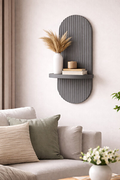 OSSEMOB DESEN-2 FÜME Dekoratif Membran Duvar Rafı (75X25cm)