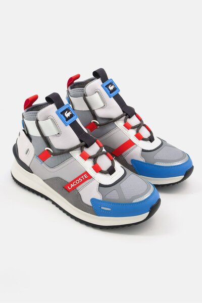 Lacoste Men Run Breaker Lace Up Outdoor Sports Shoes, Grey Combo