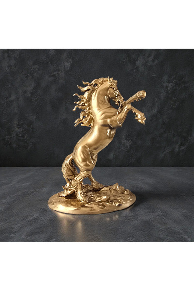 HaBu Lab 3D Gold Şahlanan At Figürü | Lüks Dekoratif Biblo | Ev & Ofis Dekoru...
