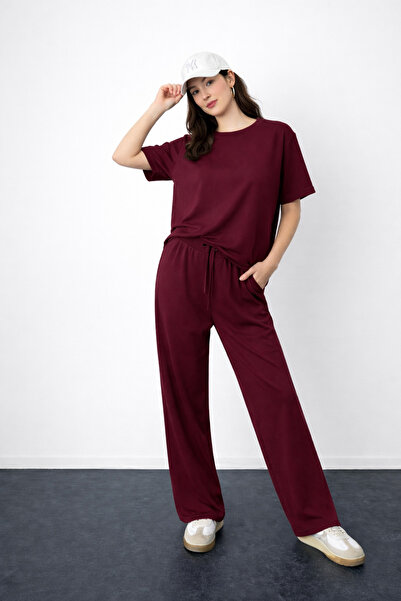 İMVAGO طقم بنطلون تي شيرت مودال أوشا للسيدات
