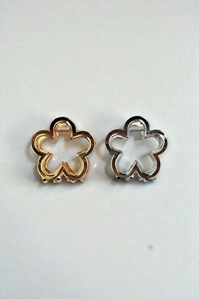 VERA HOUSE Flower design 2-piece metal hair clip set - 4cm