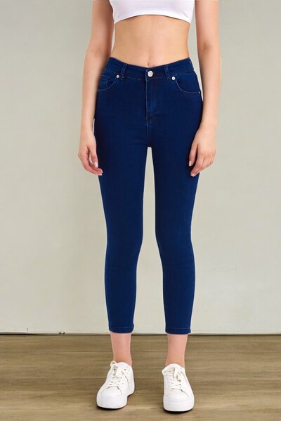 Livik Pantaloni din denim skinny Serdil pentru fete, din Lycra, albastru mari...